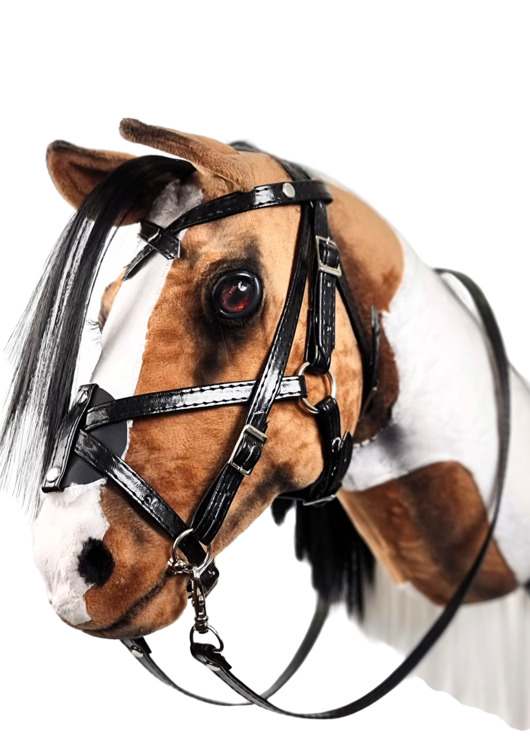 zabawki - inne Realistyczny Hobby Horse gniadosrokaty/czarno-biała grzywa/łatki