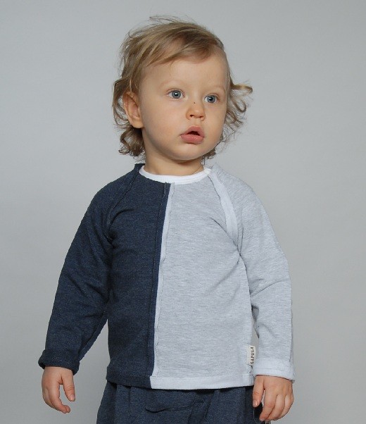 WIOSENNA Bluzeczka dwukolorowa , szary-jeans!! Gapula