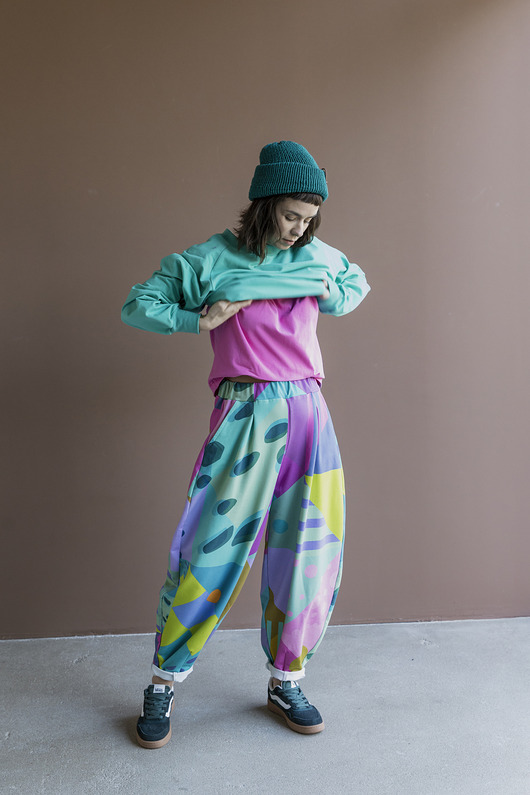 bluza bez kaptura damska Turkusowa Bluza bez kaptura