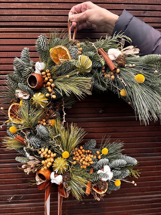 wianki bożonarodzeniowe Wianek zimowy świąteczny naturalny księżycowy