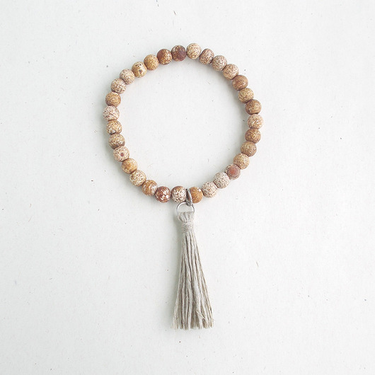 bransoletki z kamieni naturalnych Agat matowy bransoletka z frędzlem