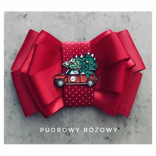 broszki Brosza z Autem i Choinką Święta Mikołajki