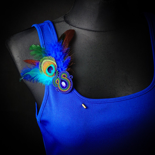 broszki Peacock Eye- broszka soutache