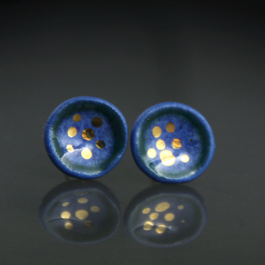 kolczyki ceramiczne Drobinki 11mm /stal chirurgiczna/