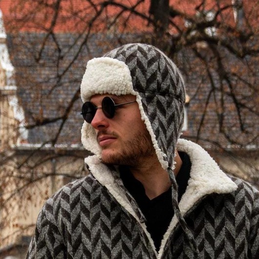 czapki i kapelusze męskie Ciepła Wełniana Czapka W Stylu Aviator Z Nausznikami