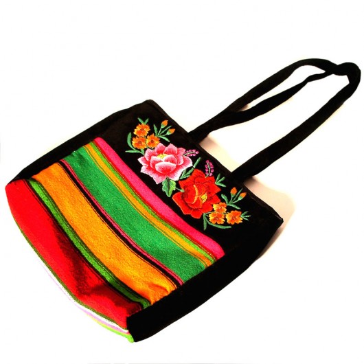 Happy Spring Bag (antique wool & embroidery) na ludowo