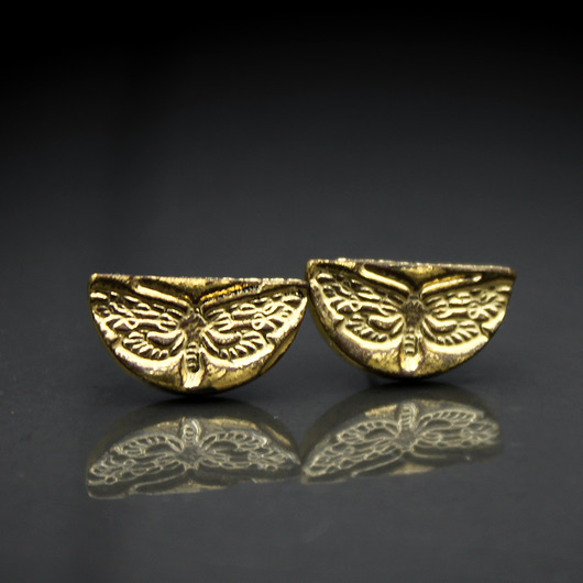 kolczyki ceramiczne Moth/stal chirurgiczna/