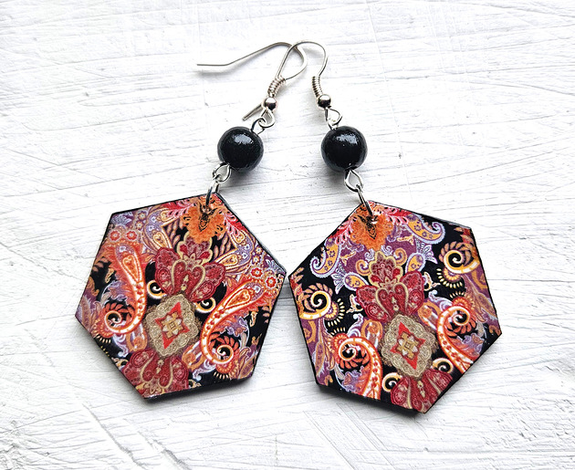 kolczyki drewniane Koncert na dwa głosy