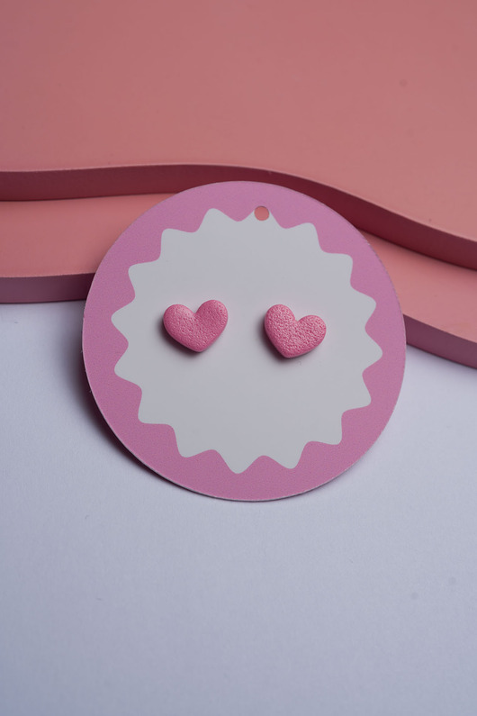 kolczyki z masy plastycznej Sztyfty pastylki serca