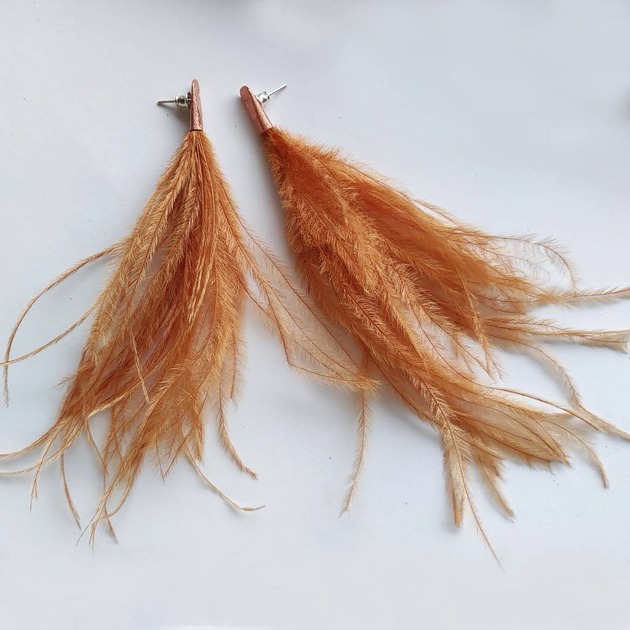 kolczyki z piórami PIÓRKO kolczyki