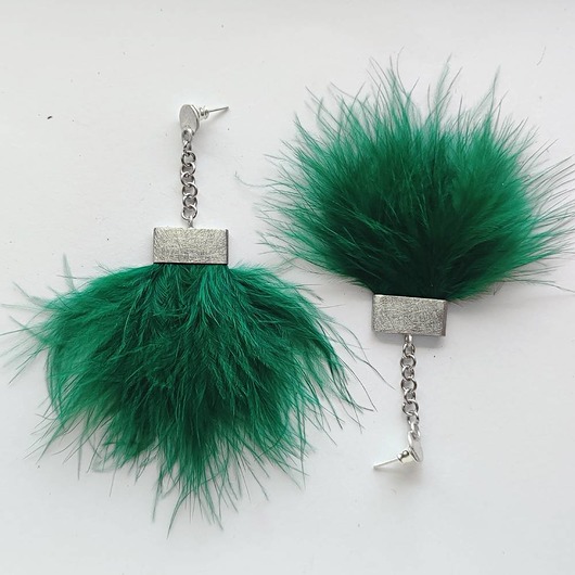 kolczyki z piórami PIÓRKO kolczyki