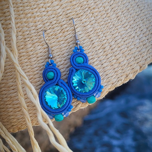 kolczyki soutache Sofi 1 - kolczyki z kryształami