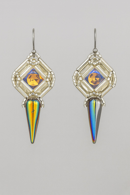 kolczyki swarovski Kolczyki z kolcemi i  kryształem Swarovski