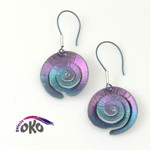 kolczyki wire wrapping Tytanowe kolczyki