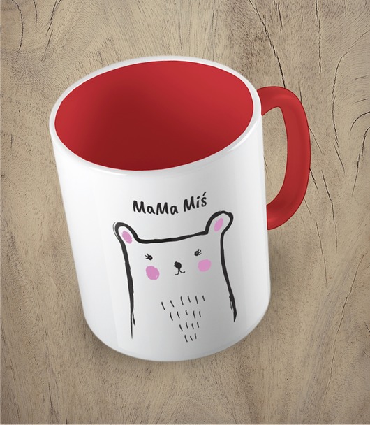 kubki Kolorowy kubek z hasłem MAMA MIŚ - mix kolorów