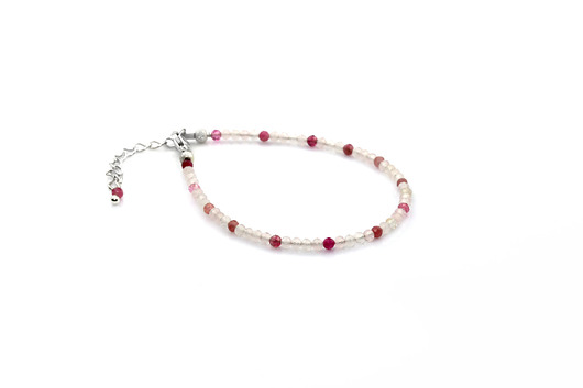 Bransoletka Turmalin&Kwarc Różowy srebro Brazi Druse Jewelry