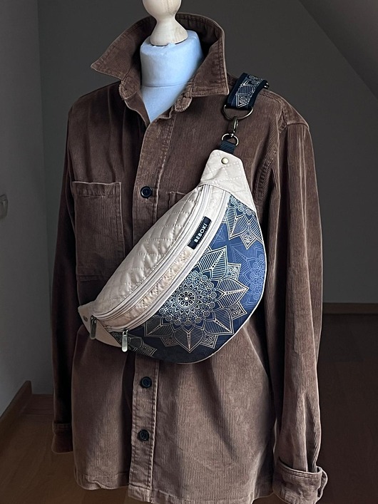 saszetka nerka Nerka XL Mandale Aura beżowa + miniportfelik gratis