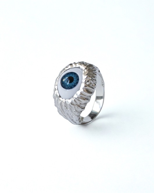 pierścionki srebrne Pierścień srebrny OCULA WRINKLE blue