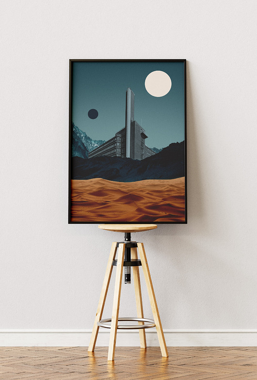 plakaty Plakat Blue City - Kolaż Fine Art