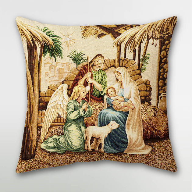 poduszki z grafiką Poduszka gobelinowa z szopką