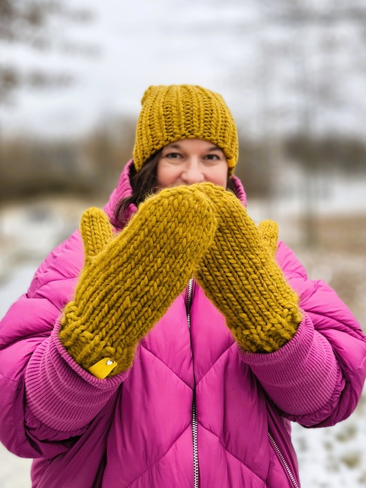 rękawiczki damskie WOOLY wełniane rękawiczki z wełny i alpaki miodowe