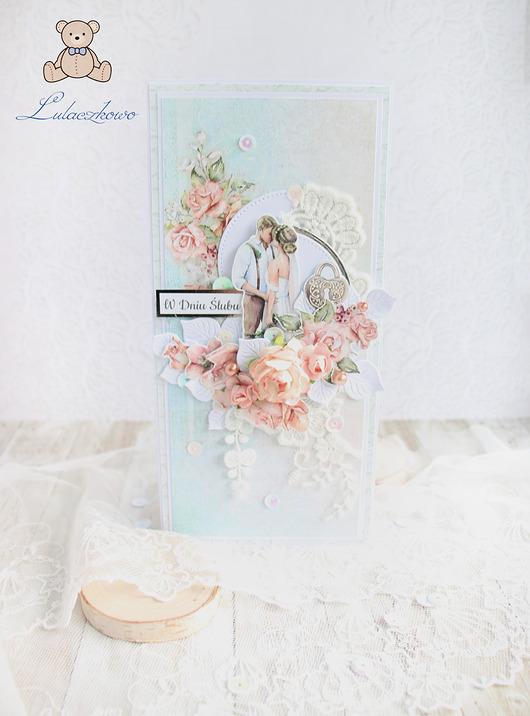 kartki scrapbooking Kartka ślubna pamiątka "AmidstTheRoses 2" GOTOWA