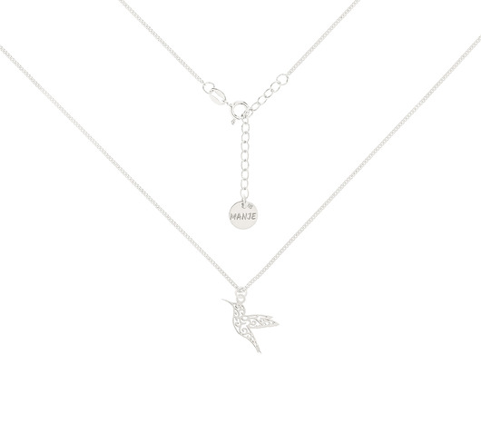 chokery Srebrny choker pancerka z kolibrem