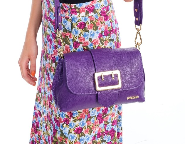 torby na ramię Torebka skórzana z ozdobnym szerokim paskiem  (7029)