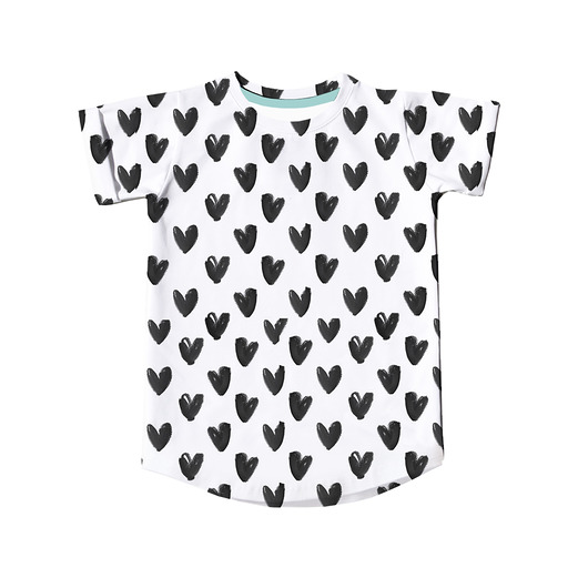 t-shirt serduszka czarne Pocopato