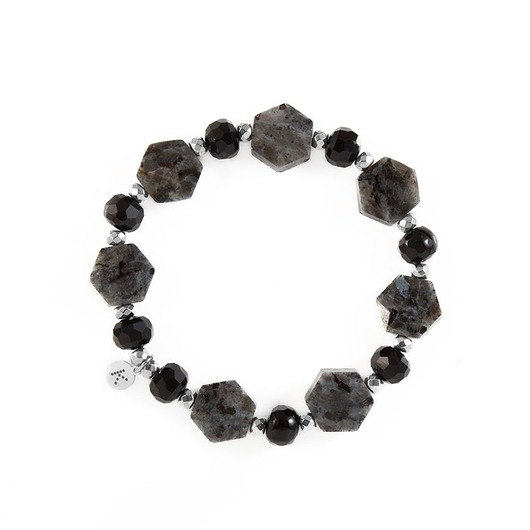 bransoletki z kamieni naturalnych Bransoletka z eleganckim Labradorytem - ochrona i moc - Wersja  Srebrna