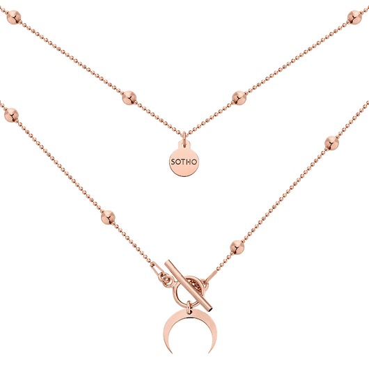 złote naszyjniki Naszyjnik z różowego złota z księżycem