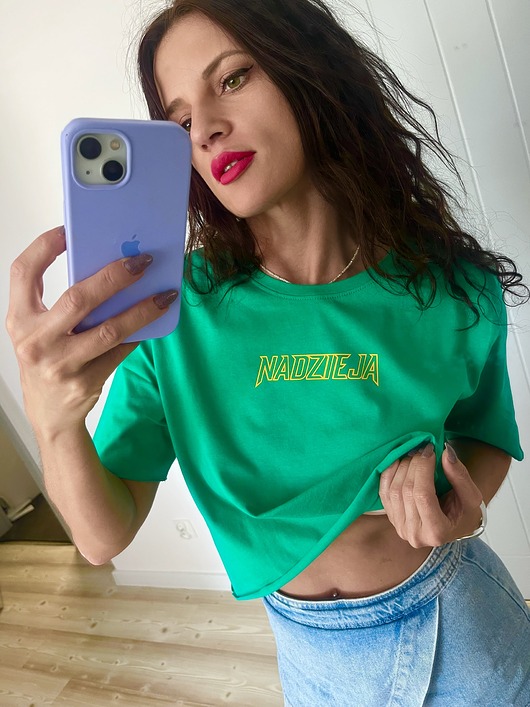 t-shirt damskie Zielona koszulka Damska Nadzieja