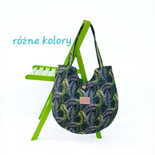 Torba bawełniana okrągła w liście palmowe my samsara