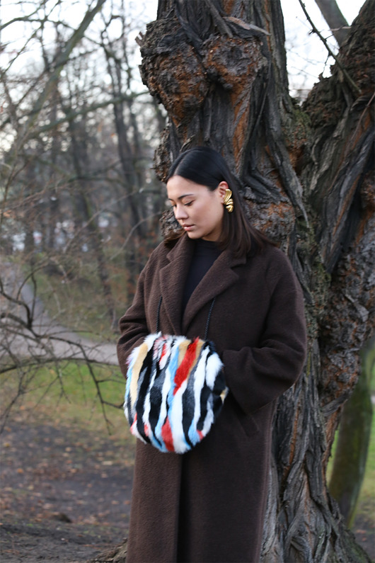 torebki różne MUFF BAG  czerwono-szara