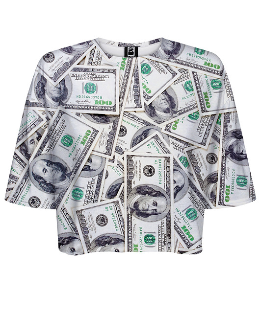 t-shirt damskie DR.CROW T-shirt Krótki CROP One Hundred Dollars