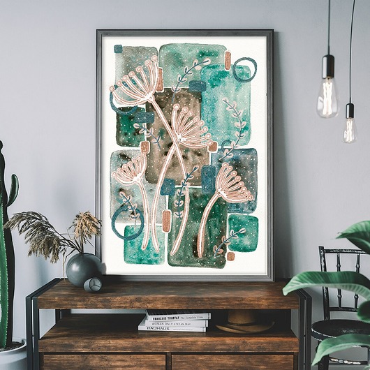 grafiki i ilustracje Akwarelowa łąka