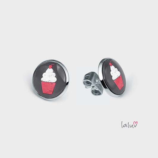 Mini kolczyki sztyfty CUPCAKE laluv