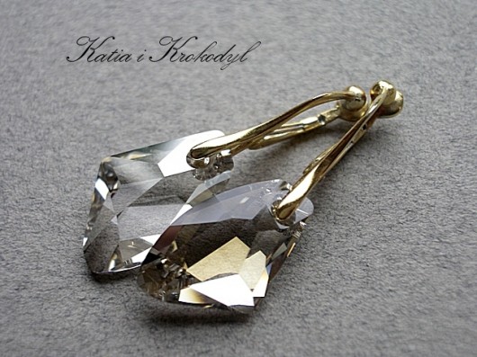KLIPSY kryształ SWAROVSKI W ZŁOCIE Katia i krokodyl