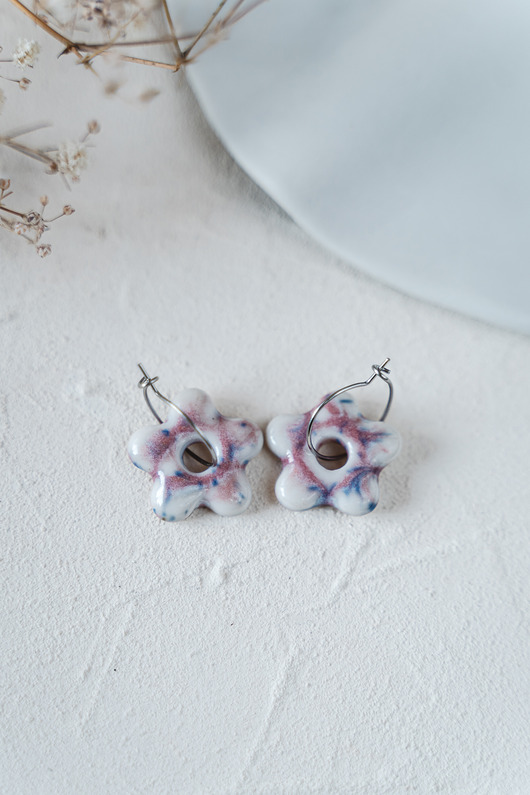 kolczyki ceramiczne Kolczyki porcelanowe BLOOM