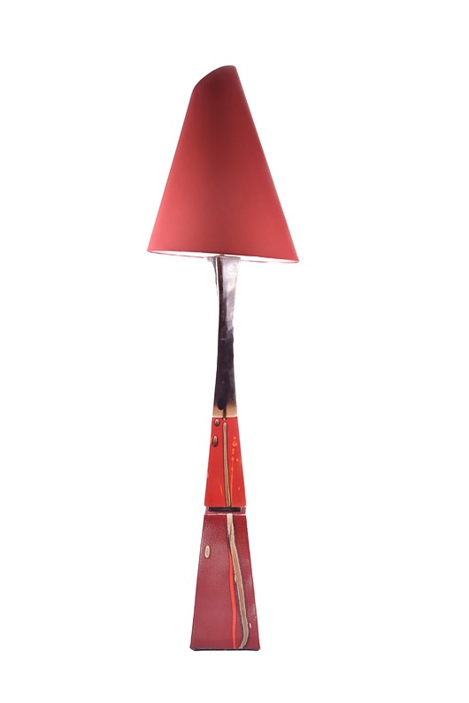 lampy podłogowe Lampa podłogowa 175 cm VATEA designerska, czerwona, nowoczesna forma 175cm