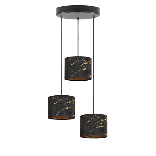 lampy wiszące Trzypunktowa lampa wisząca do kuchni z marmurowymi kloszami PUEBLO MARMUR
