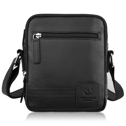 torby i nerki męskie Listonoszka męska skórzana czarna saszetka na ramię mała pojemna AY-27-BL