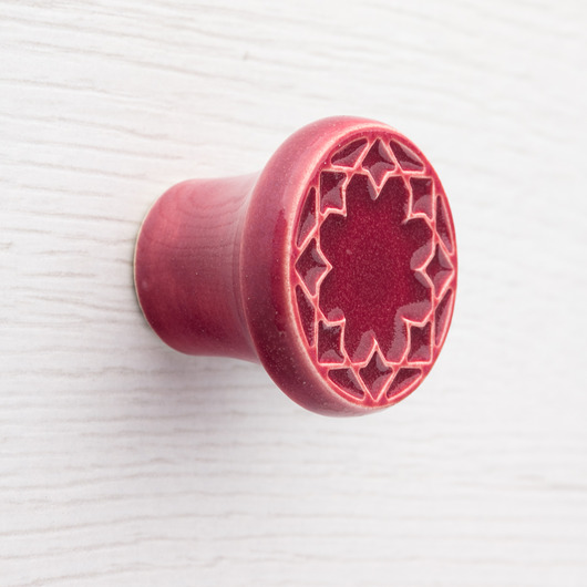 gałki do mebli Ceramiczna gałka do mebli wiśniowa, wz.3