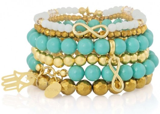 Modowy zestaw bransoletek Mint Meadow kryształ Swarovski SOTHO