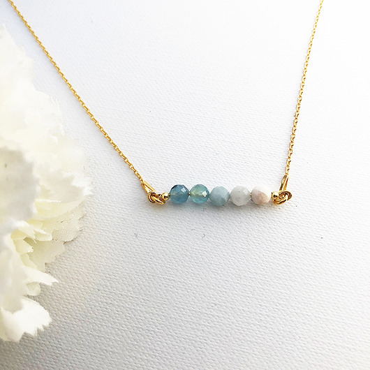 Naszyjnik z Akwamarynem Aquamarine necklace Anemon Atelier