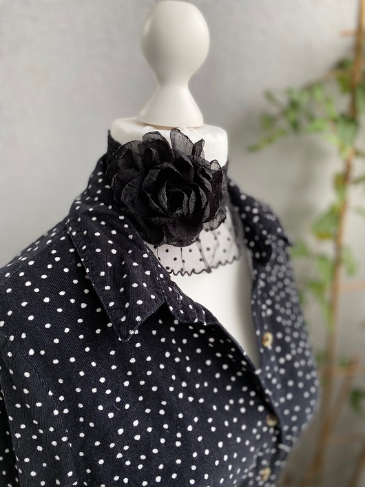 chokery Czarny koronkowy retro naszyjnik z czarną koronkową różą