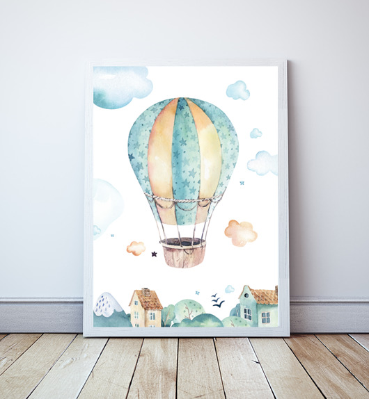 Plakat dla chłopca Balon z serii Blue Sky Wallie Studio Dekoracji