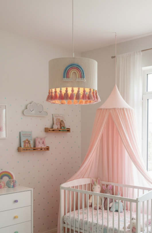 lampy do pokoju dziecka Lampa wisząca do pokoju dziecięcego tęcza, chwosty