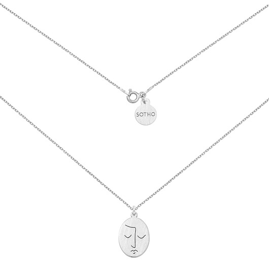 srebrne naszyjniki Srebrny medalion Face N9