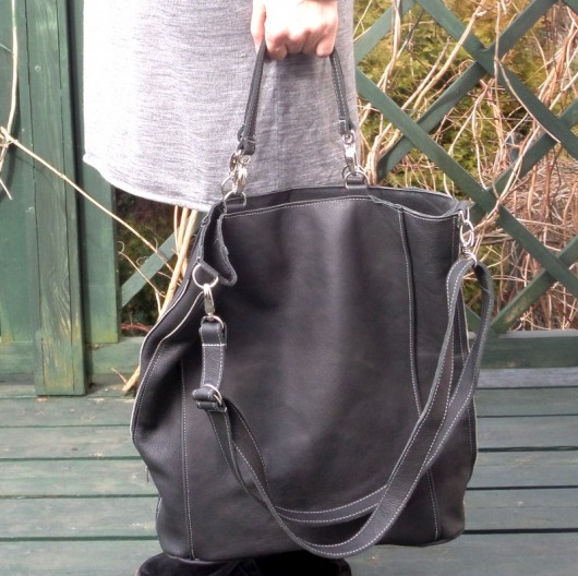 torby na ramię Grafitowa skórzana torba